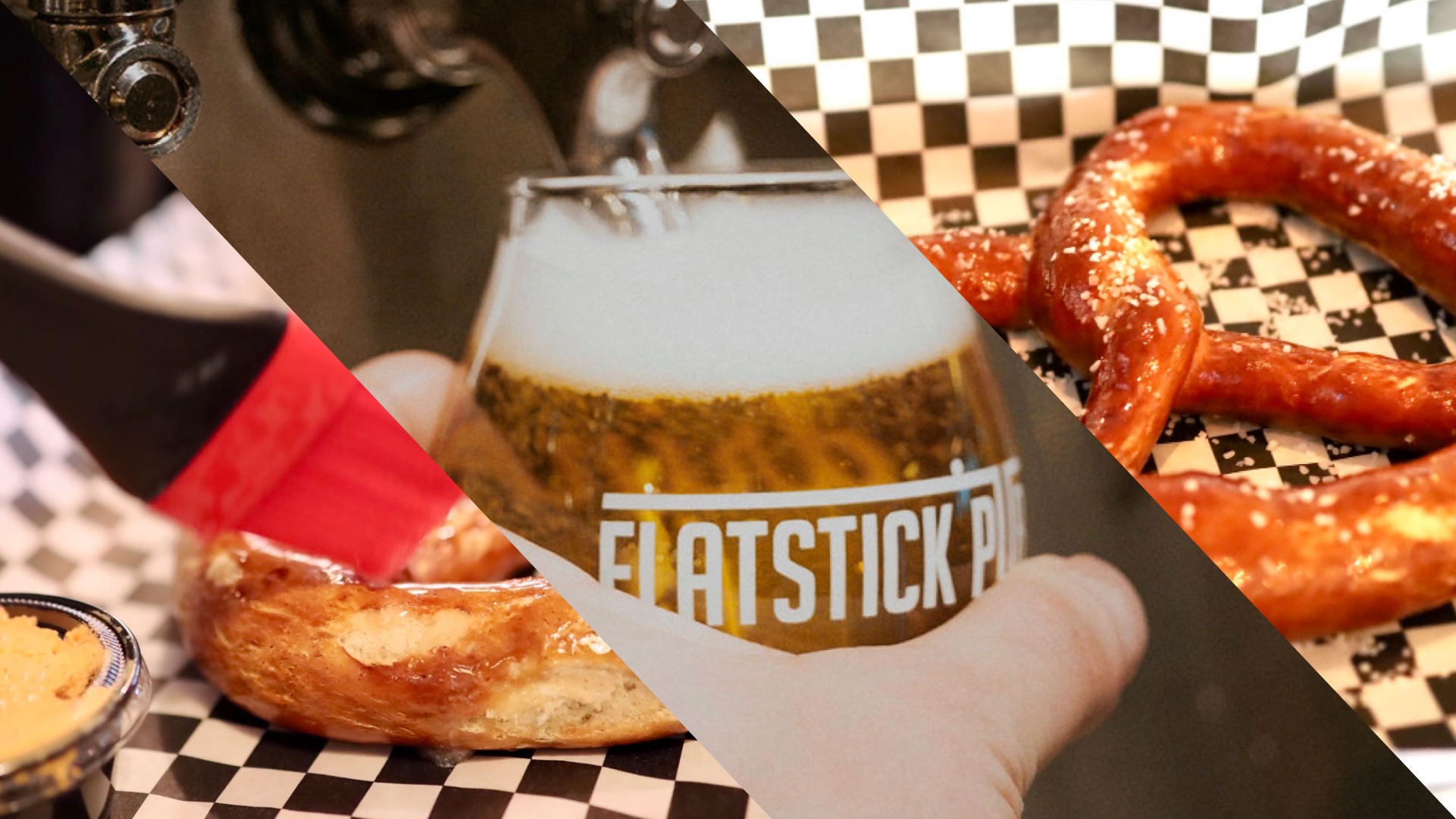 2 BEER Drink Glasses ~ FLAT STICK PUB: Seattle Area Tap & Game Rooms, Party  Fun!