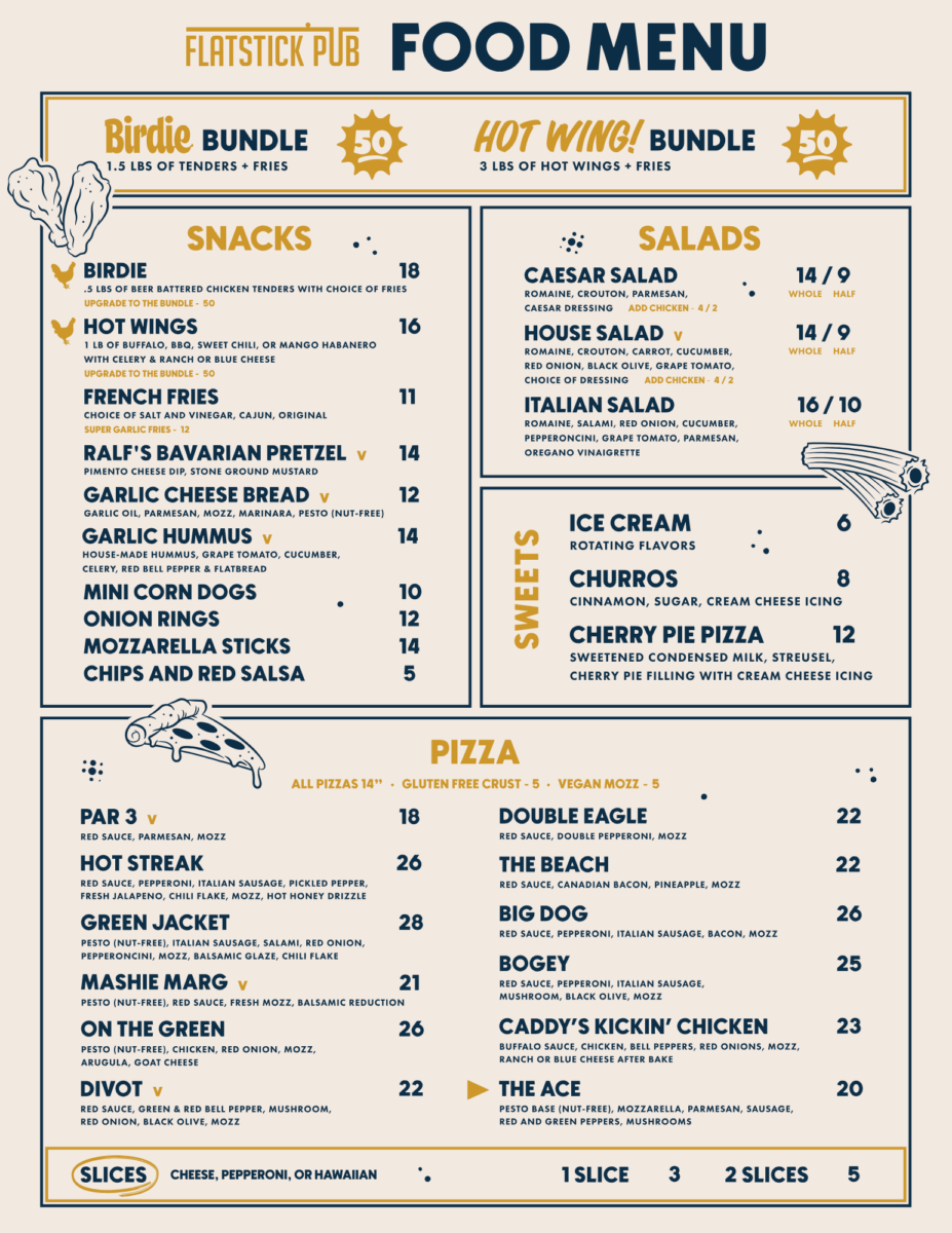 Flatstick Pub Bellingham Spring 2025 Food Menu